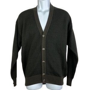 Florence Tricot Size S Men Sweater Brown Long Sleeve Big Buttons